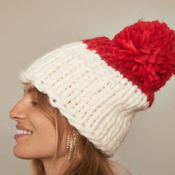 Free People Cozy Up Color Block Pom Beanie - Picture 2 of 6